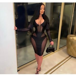 Black mesh dress. Never worn, tags attached!